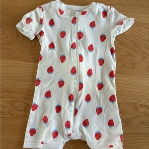 Primary Strawberry Organic Zip Shortie 12-18M